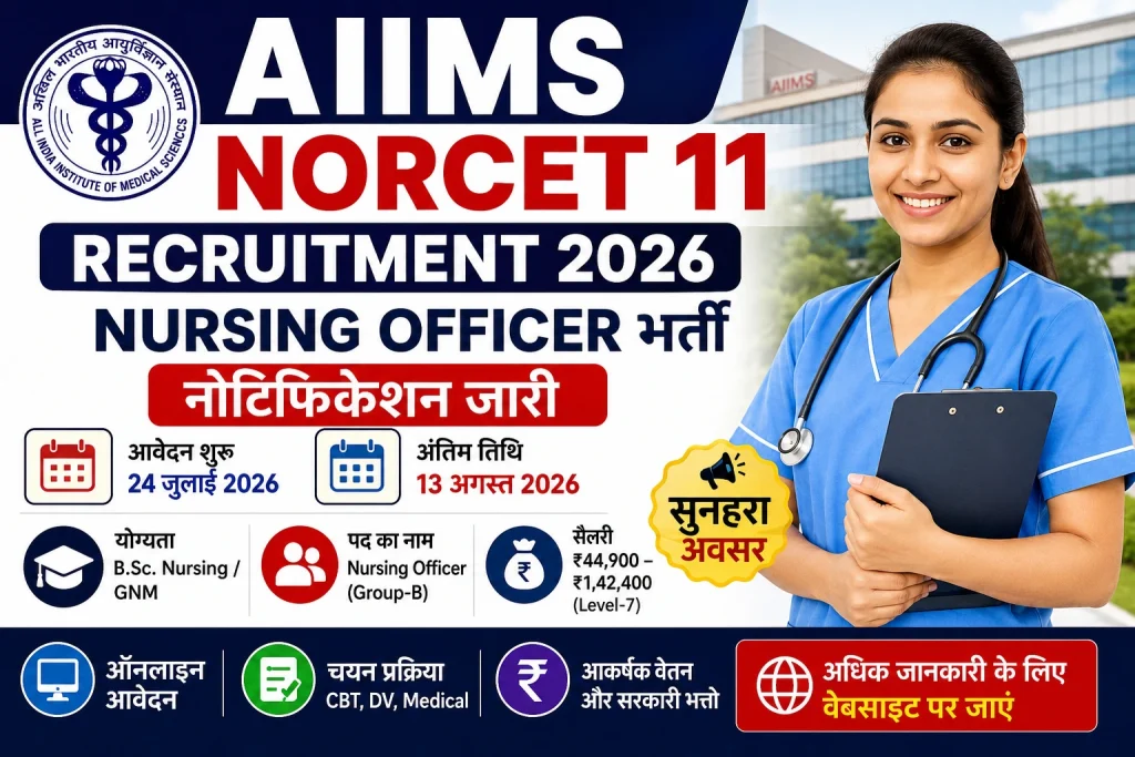 AIIMS NORCET 11 Recruitment 2026